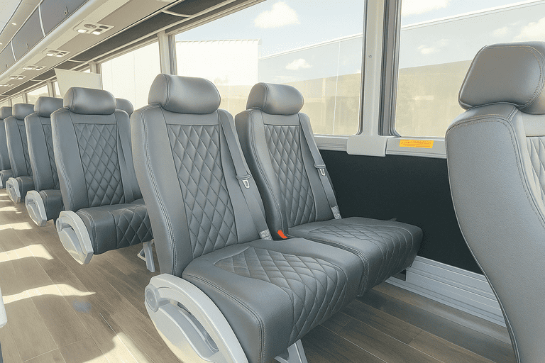 interior of Mission Coach Bus Service charter bus