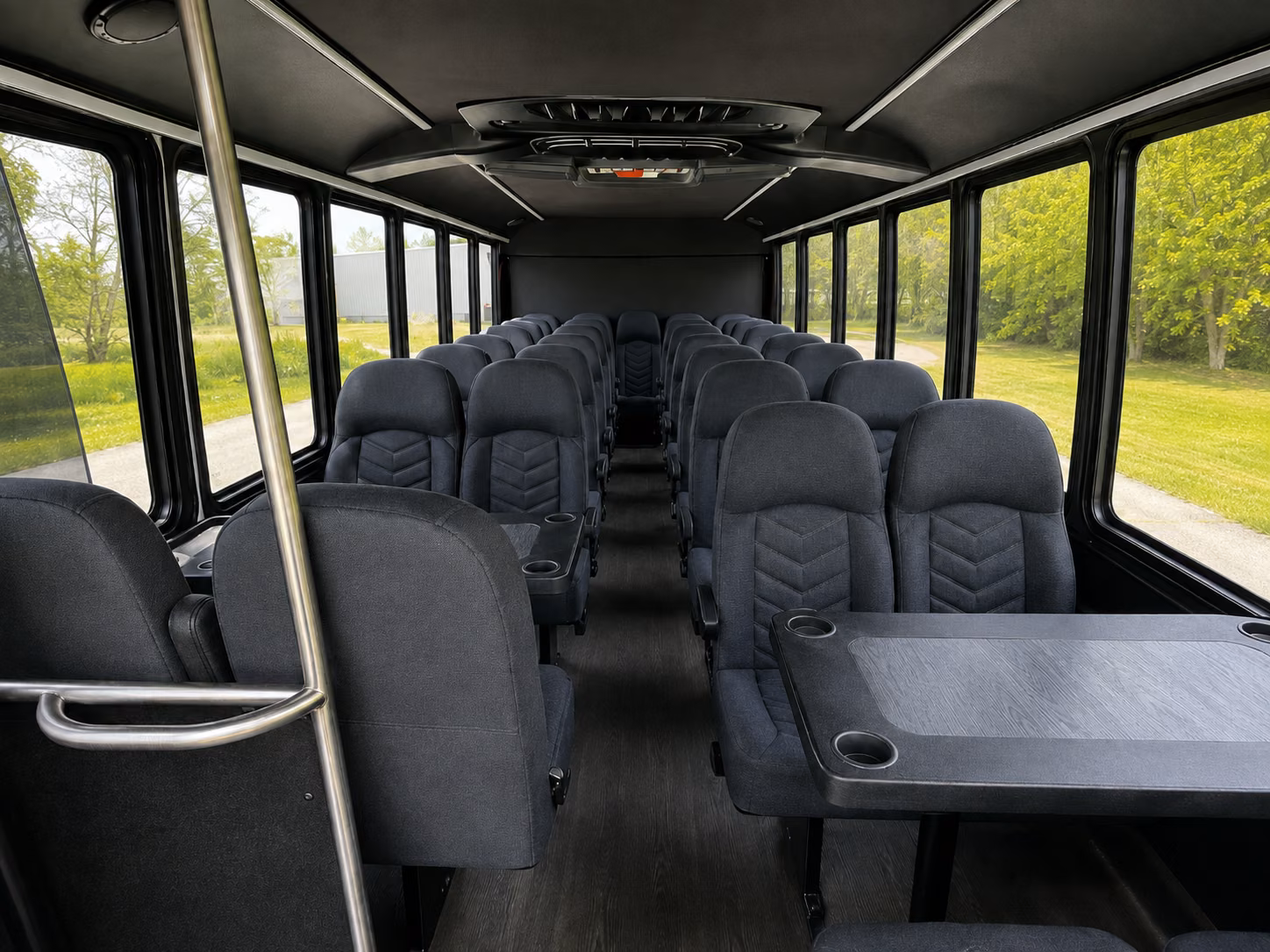 mission 18 passenger minibus interior