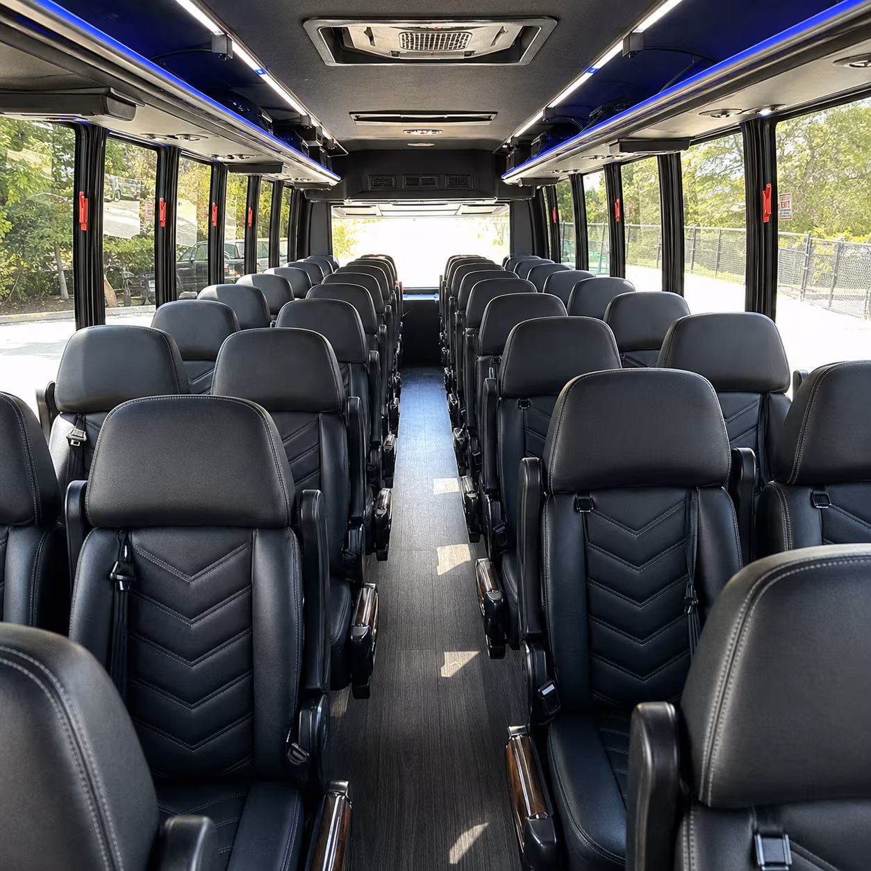 mission 28 passenger minibus inside