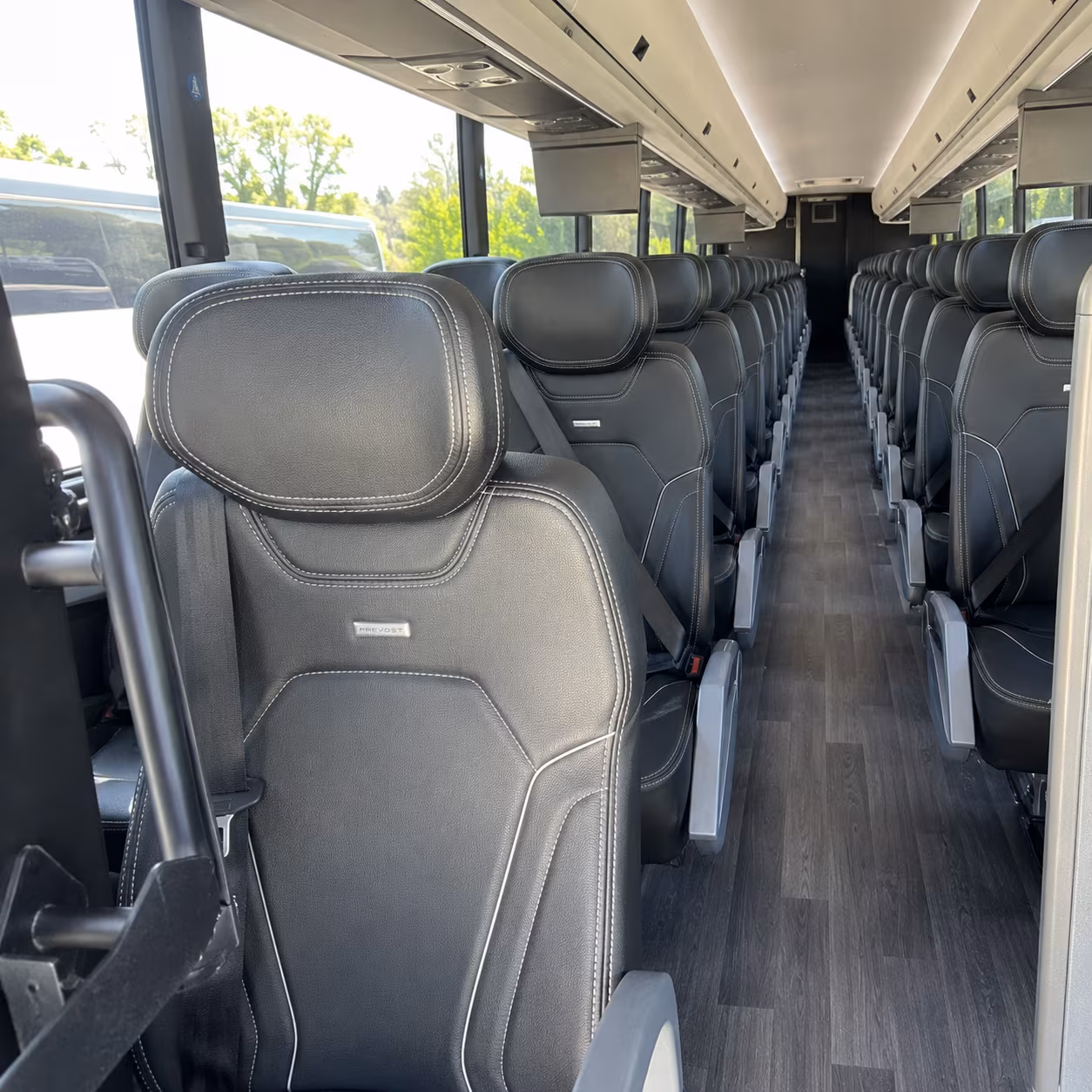 mission 56 passenger charter bus interior